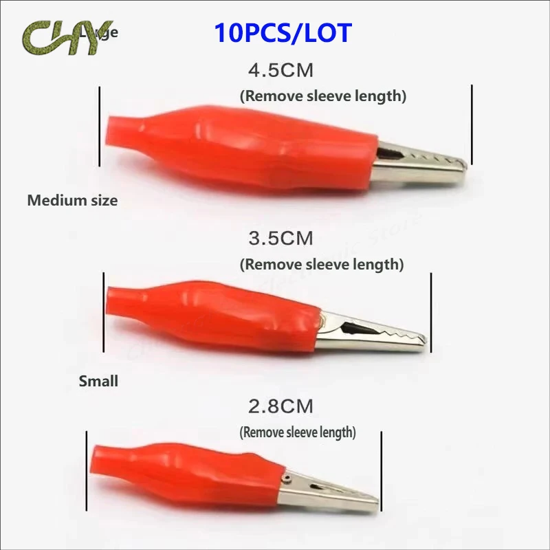 28 35 45mm Metal Alligator Clip G98 Crocodile Electrical Clamps Testing Probe Meter Black Red with Plastic Boot Car Auto Battery