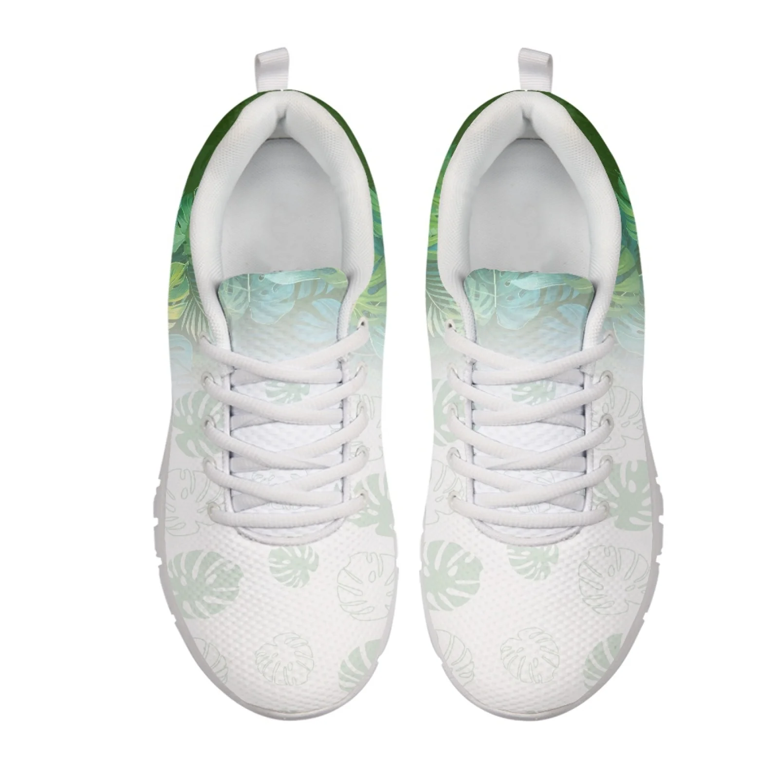 Coloranimal Tropical Leaf Fade New Design Breathable Sports Shoes for Mens Mesh & EVA Sole Walking Shoes Athletic Sneaker