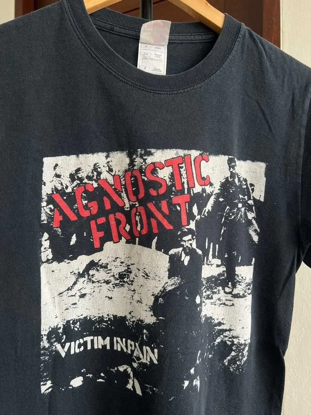 Vtg 00's Agnostic Front Band Classic Style Black Unisex Shirt Reprint KH17006