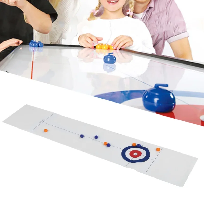 Foldable Tabletop Curling Game Portable Children Adult Party Curling Ball Game Toy