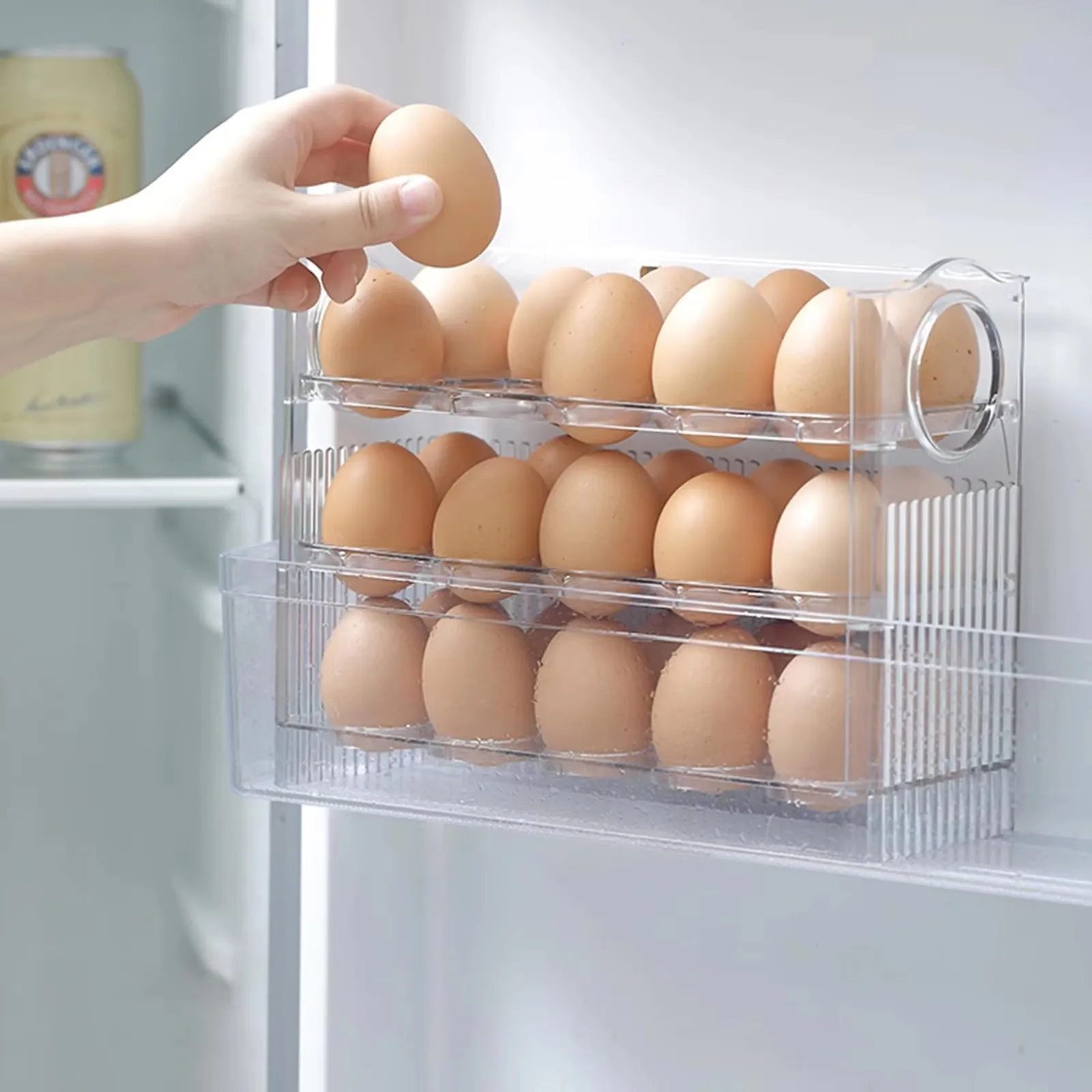 Egg Holder For Refrigerator 3 Layer  Egg Storage Box For Refrigerator Side Door 30 Count Large Capacity Egg Box Kitchen Gadgets