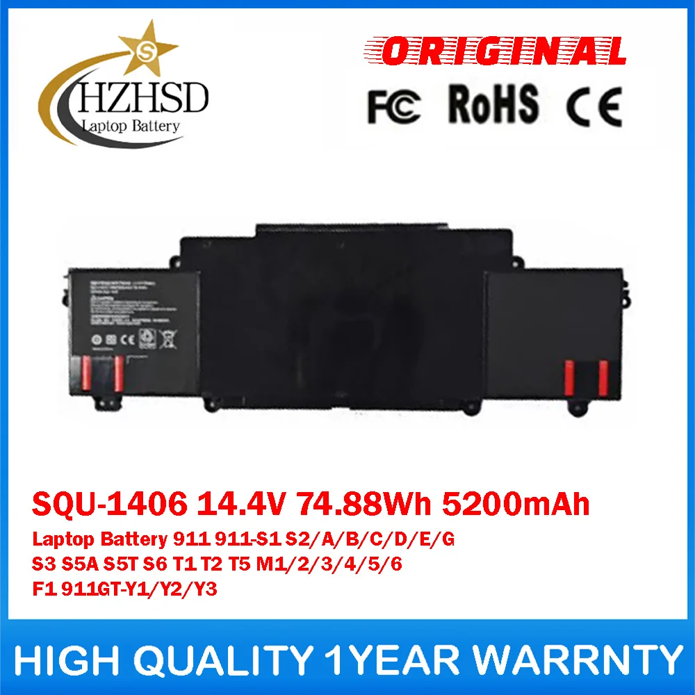 SQU-1406 14.4V 74.88Wh 5200mAh Genuine Original Laptop Battery For ThundeRobot 911 911-S1 S2/A/B/C/D/E/G S3 S5A S5T S6 T1 T2 T5