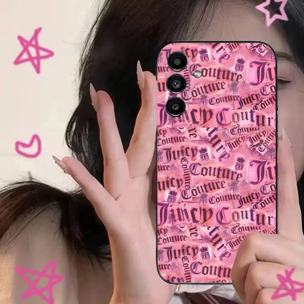 J-Juicy C- Couture  Phone Case For Samsung S24,S21,S22,S23,S30,Ultra,S20,Plus,Fe,Lite,Note,10,9,5G Black Soft Cover