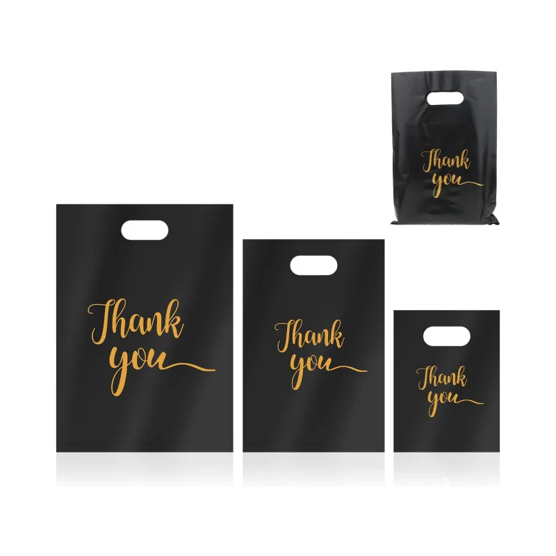 20/50 Stück wiederverwendbare, faltbare, wasserdichte PE-Einkaufstasche, strapazierfähige Boutique-Supermarkt-Einzelhandelstasche, perfekte Dankeschön-Party-Geschenktasche – Detail 1