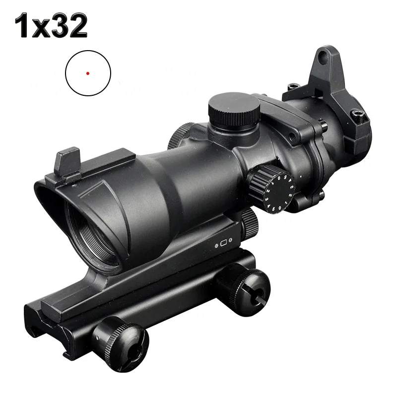 

1X32 Red Green Dot Sight 3-4 MOA Illuminated Optical Hunting Rifle Scope Fit 20mm Rail for Tactical Airsoft Rifle Hunting Sniper