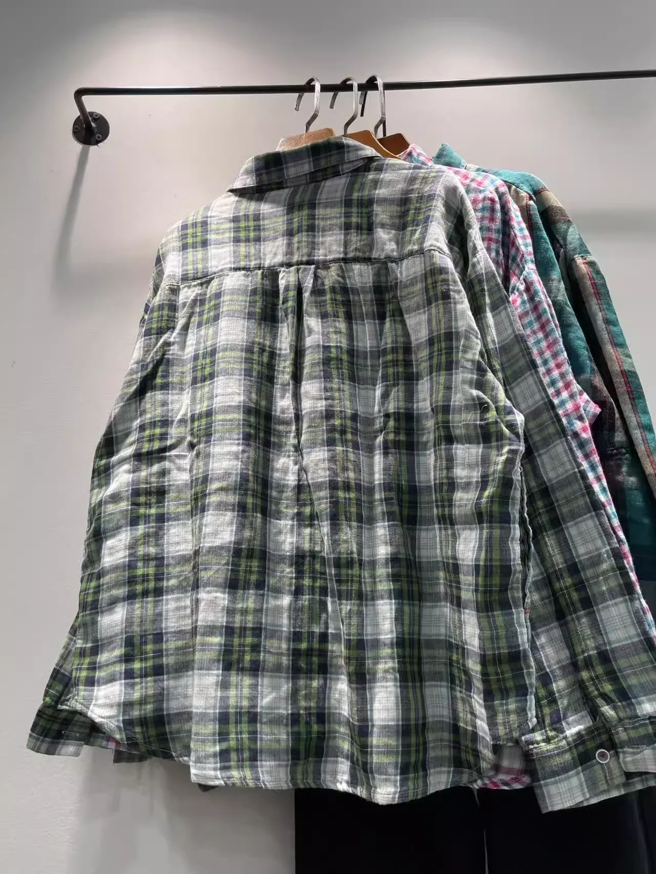 2025 여성용 격자 무늬 셔츠 플러스 사이즈 탑 코튼 원사 세련된 긴 소매 체크 셔츠 여성용 일본 스타일 루즈 탑