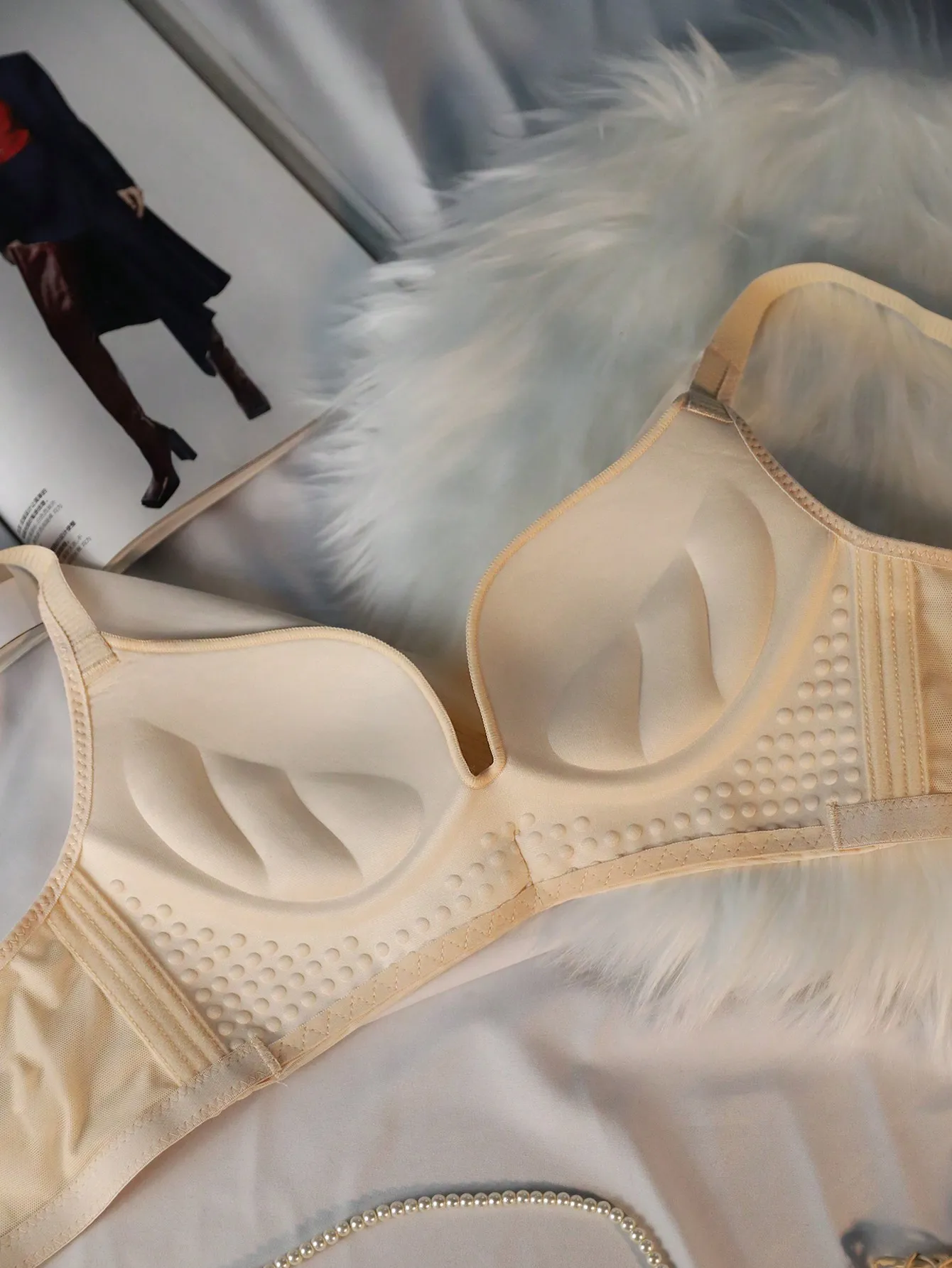 Sujetador de recolección y ajuste sin aros de acero para mujer, sujetador antiflacidez Con pechos dobles, sujetador delgado y hermoso sin espalda