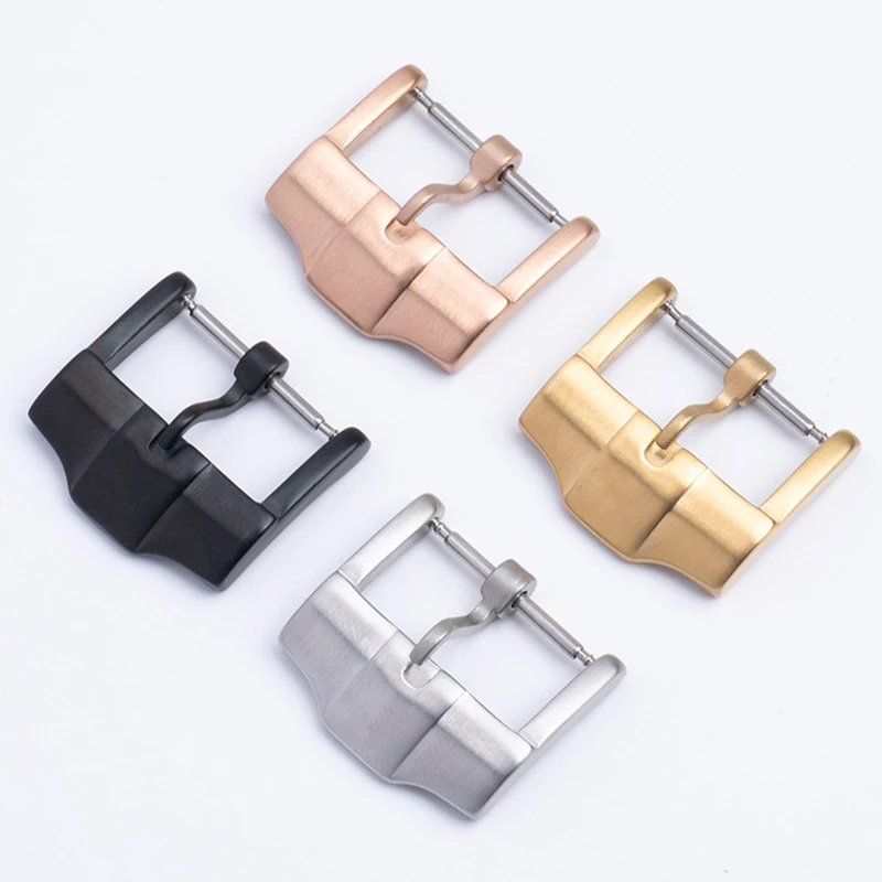 18mm 20mm22mm Stainless Steel Watch Buckle for Leather Silicone Strap Pin Clasp Black Gold Silver Metal Watch Buckle Accessories