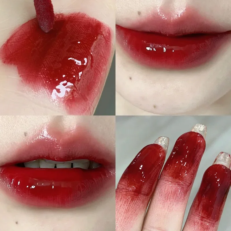 ROSA COCO Bow wässriger farbiger Lipgloss, feuchtigkeitsspendend, langlebig, Antihaft-Cup-Lippenstift, rosa Tönung, zarter Lippenbalsam, koreanische Kosmetik