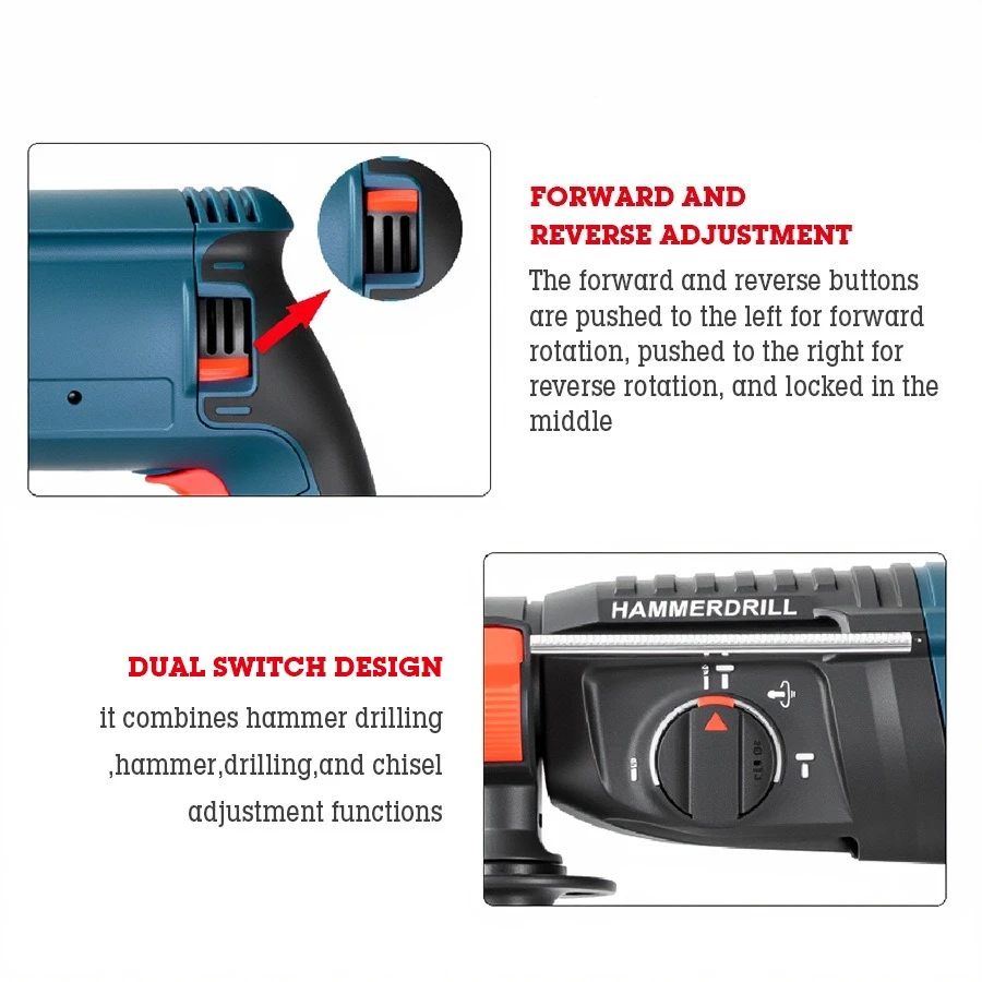 Electric hammer impact drill drilling wall punching expansion screw concrete power tool dual purpose