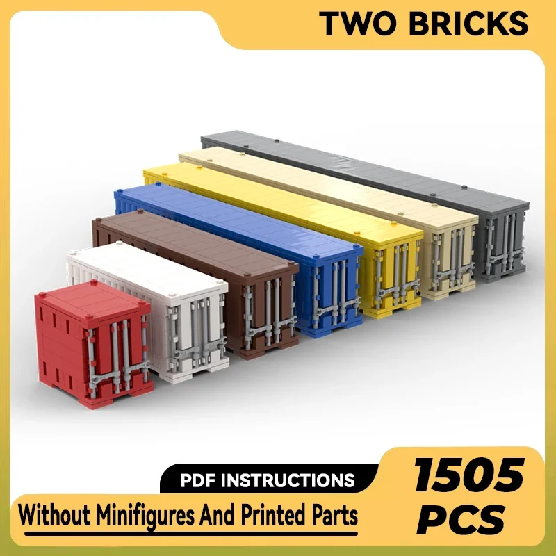 City Cargo Model Moc Building Bricks Containers Of Various Lengths Technology Modular Blocks Gift Christmas Toy DIY Set Assembly