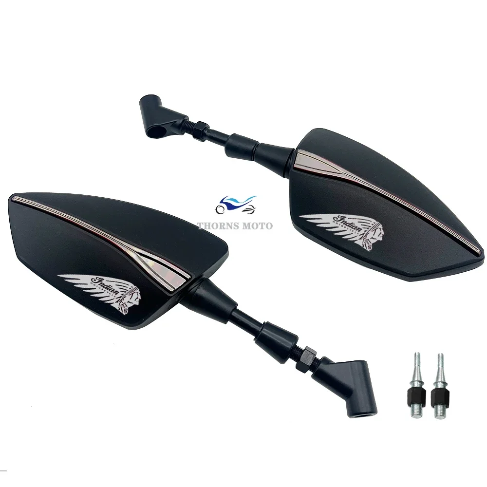 For Indian FTR 1200 S FTR1200 Carbon / Rally Chief VINTAGE Scout Motorcycle Rearview Side Mirrors Universal 8MM 10MM Screw