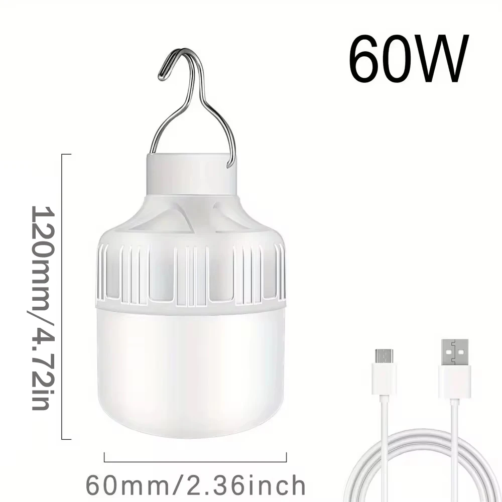 Lampadina a LED ricaricabile USB Lampadina da campeggio portatile Illuminazione di emergenza Torcia Luci Picnic all'aperto Lampada da tenda sospesa