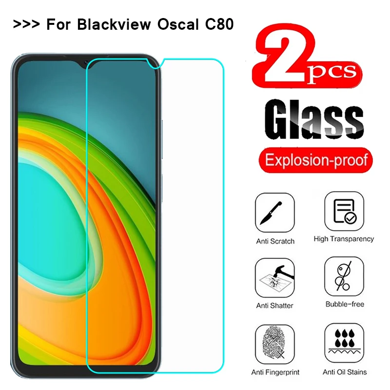 

2PCS Tempered Glass for Blackview Oscal C80 Screen Protector 9H Protective Glass Cover for Blackview Oscal C80 Pelicula De Vidro