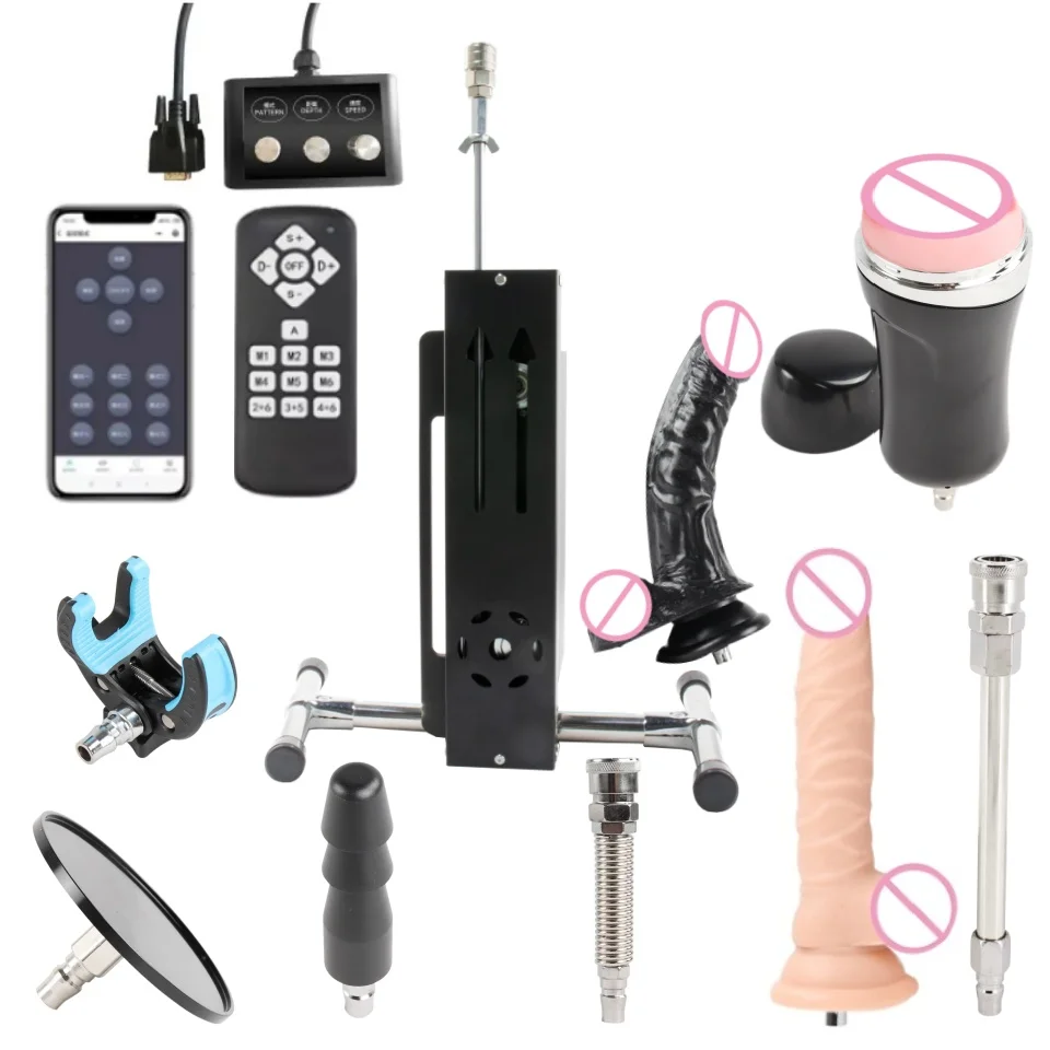 DTSUDU 200W Intelligent Premium Sex Machine with Vacc-U-Lock Attachments Adjustable Speed for Women and Men Love Machine with Big Dildos Adult Sex Toys