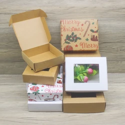 10pcs more size gifts box with window Marbling pattern paper christmas gifts package box candy wedding favors party supplies