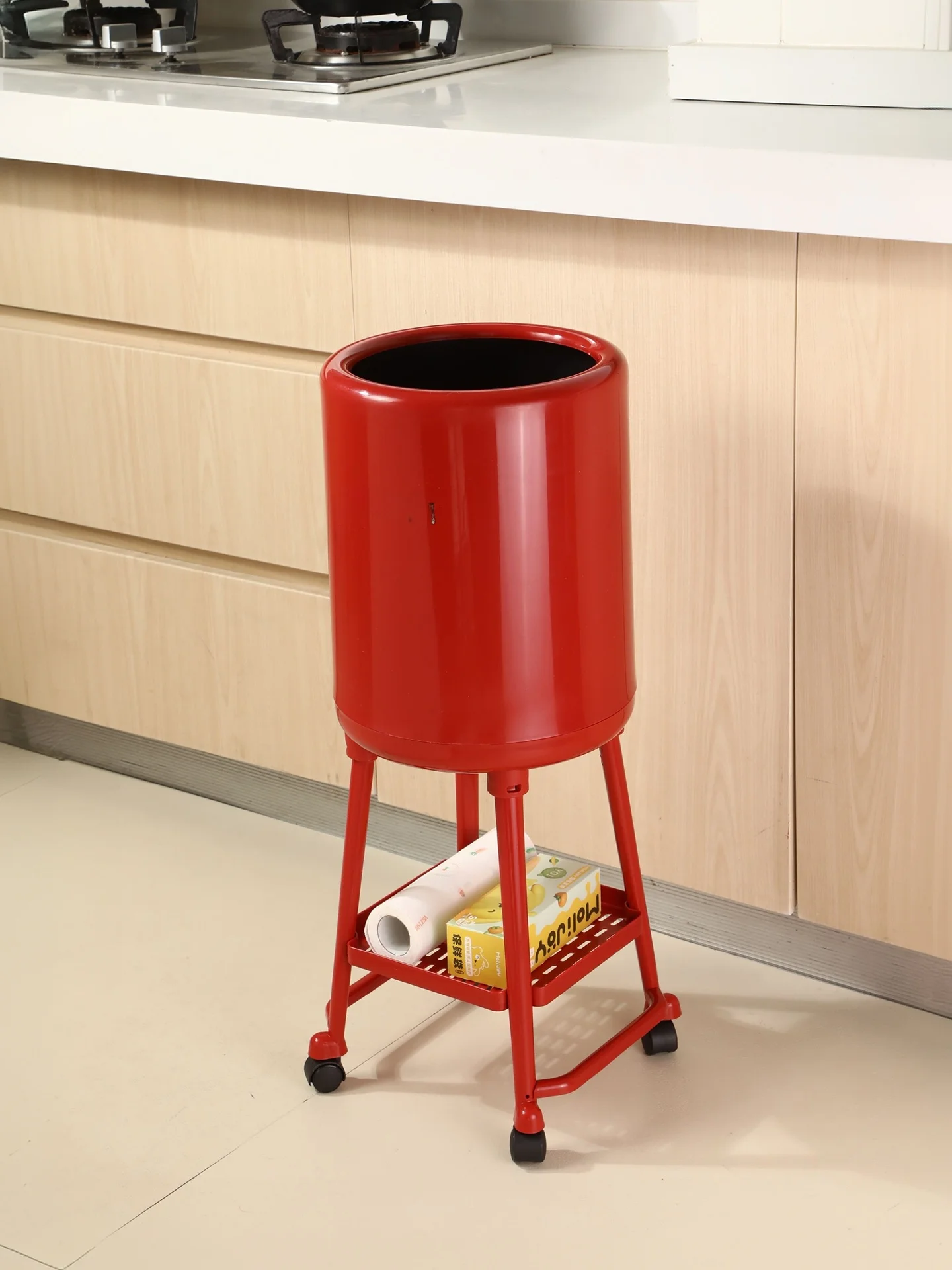 

Кухонное мусорное ведро на высоких ножках, без необходимости сгибаться, на колесиках, с большой емкостью, с крышкой, для домашнего использования, инструменты для уборки