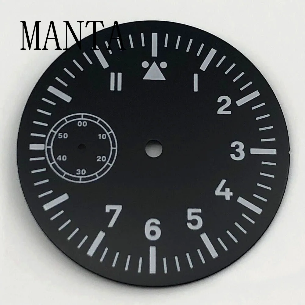 MANTA 38,9 mm quadrante nero sterile verde luminoso adatto al movimento meccanico ETA6497 Seagull ST3600