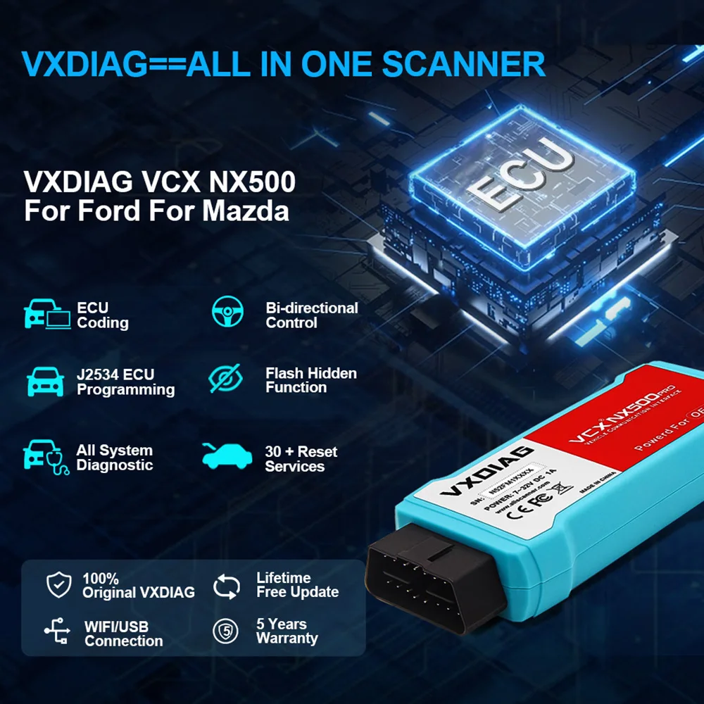 VXDIAG VCX NANO for Ford Mazda 2 in 1 IDS V125 J2534 ECU Programming Coding OBD2 Scanner Diagnostic Tools Free Update All in One