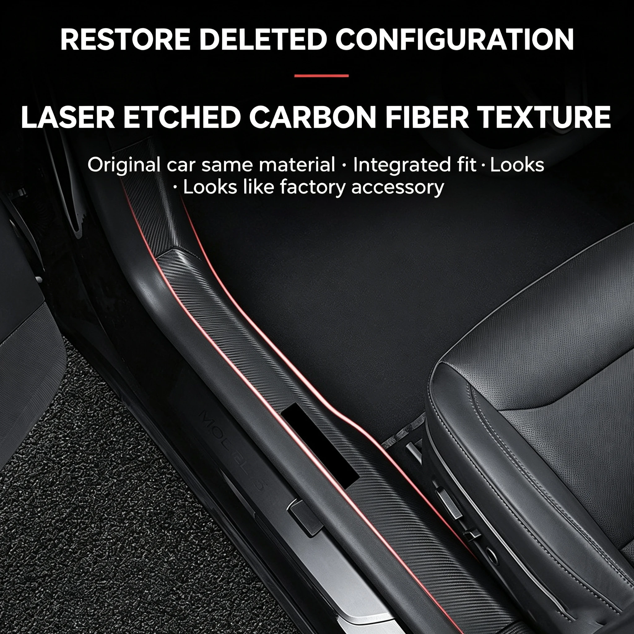 Lcars Is Suitable for the Updated Version of Tesla Model Yl/Y3 Door Sill Strips, Original Car Mold Interior Modification Protective Pedals