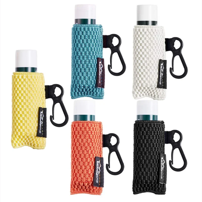 Soporte para bálsamo labial, llavero con Clip negro en lápiz labial, funda, soporte, bolsa, soporte para bálsamo labial elástico de punto ajustado, 5 uds.