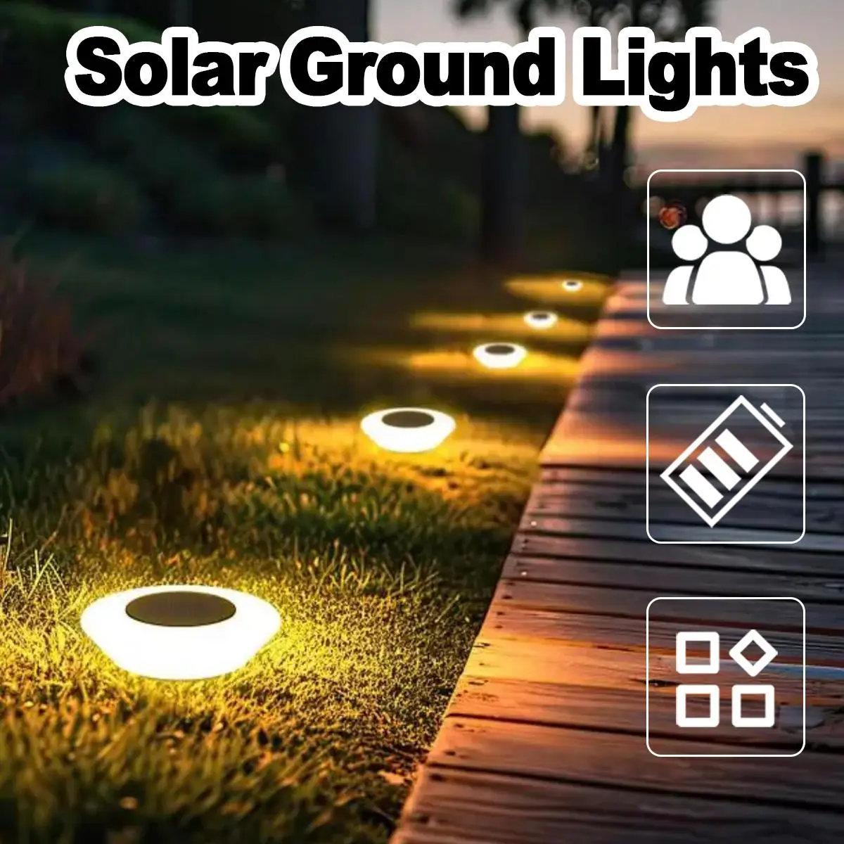 

Solar Ground Light Garden Lamps Waterproof Led Underground Floor Lamp Outdoor Lawn Buried Yard Rechargeable Panel Landscape