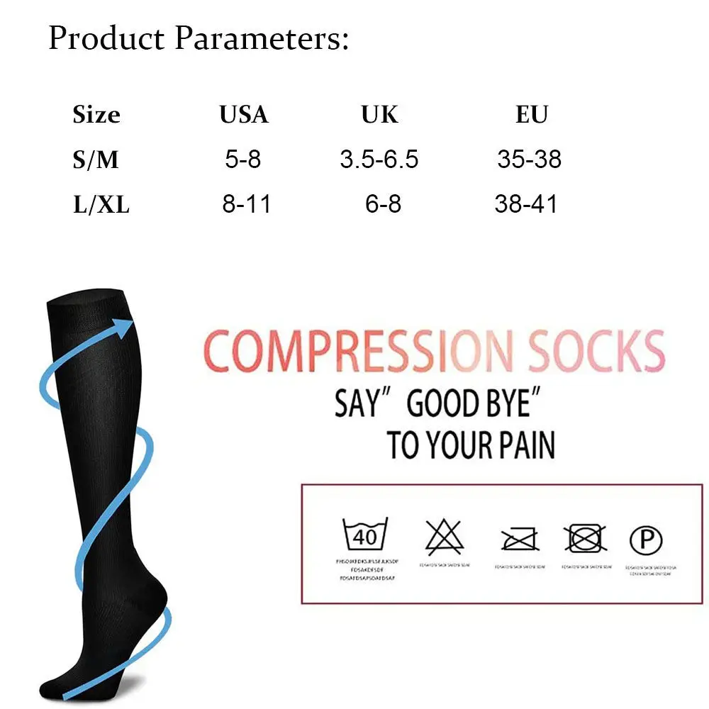 Fashion Knee High Compression Socks Stretchy Solid Color Leg Support Knee Sock Pain Relief Women Men