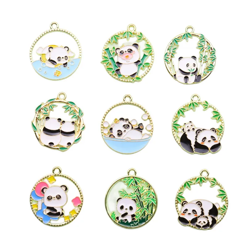 Bamboo Dangle Pendants 9 Styles Cute Animal Decorative Pendants for Jewelry Making Earring Necklace Bracelet Keychain Bag Decor