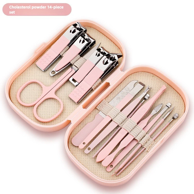Kit professionnel de soins des ongles, 14-18 pièces, ensemble de manucure et pédicure en acier inoxydable avec étui de voyage pour le toilettage en déplacement