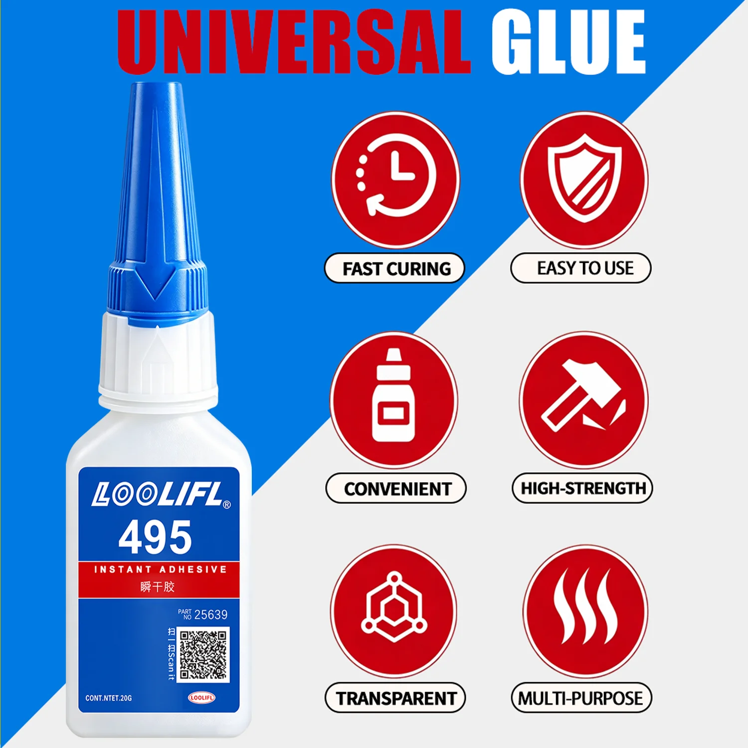 New Multi Purpose Strong 495 Super Glue Transparent Fast Drying Instant Adhesive For Plastic Metal Wood Home Decor DIY Repair