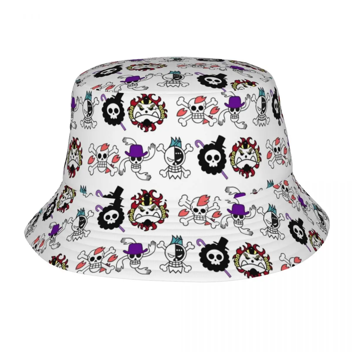Trendy Japan Anime Zoro Luffy Skull Bucket Hat Unisex Camping One Piece Fishing Hats Summer Beach Vacation Getaway Headwear Bob