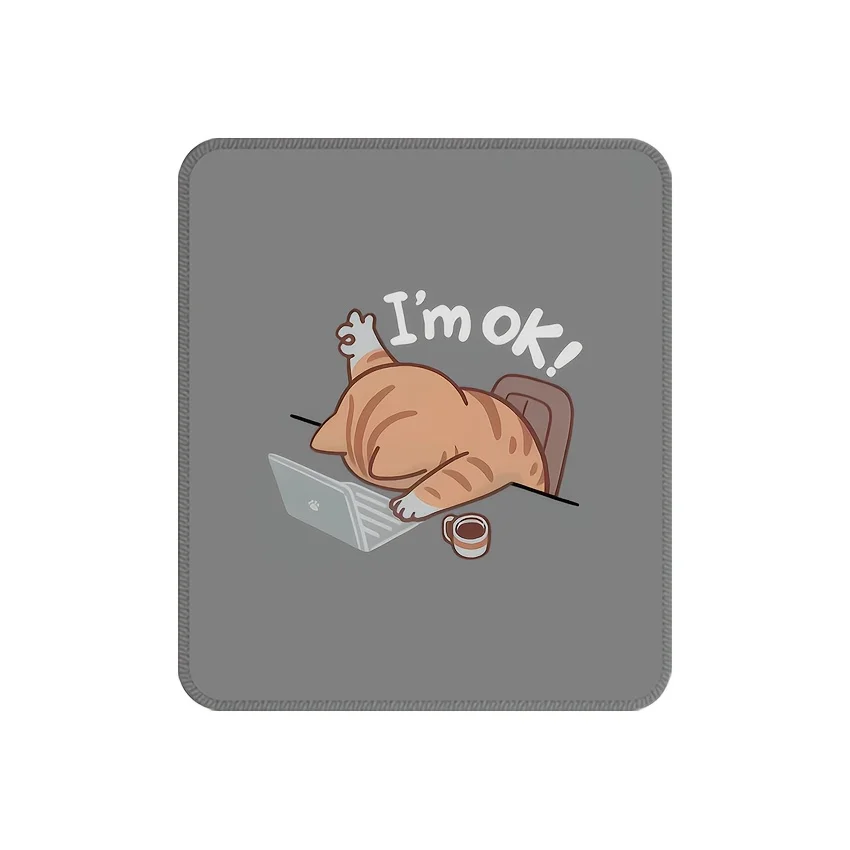 Computer mousepad for office and gaming, square mouse pads with cute cat pattern,suitable for home and office, washable and skid