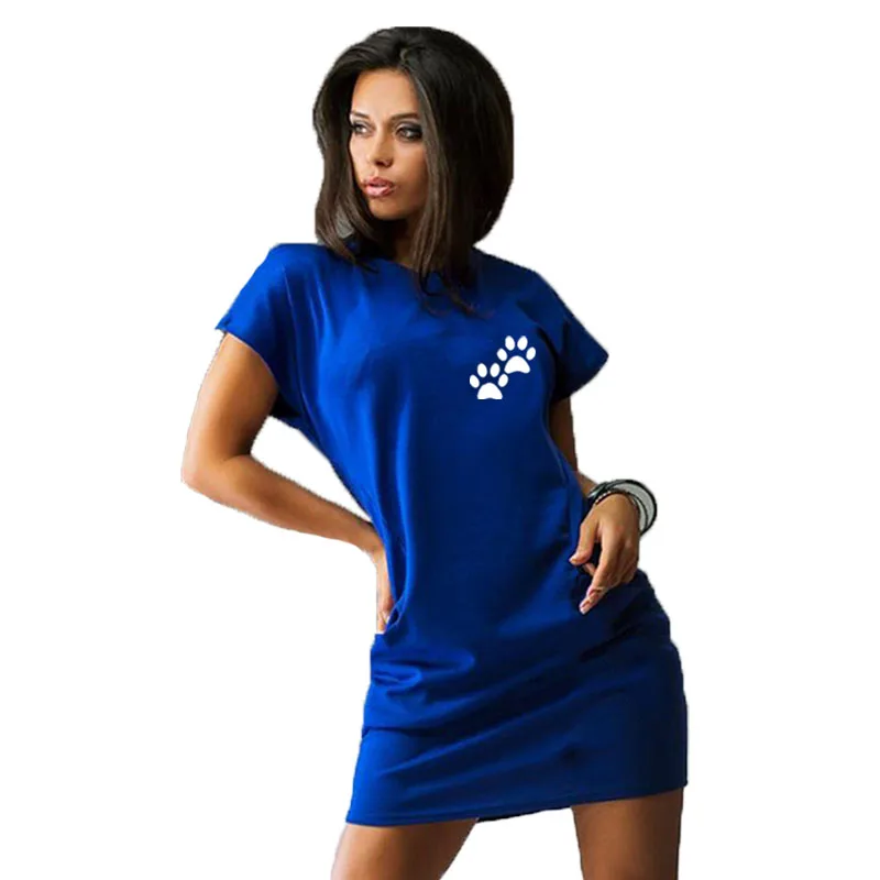 ชุดเดรสเสื้อยืดทรงหลวมแฟชั่นและลำลองในฤดูร้อน ชุดนางฟ้าสวมใส่สบาย ลำลองมีกระเป๋า ขนาดเอเชีย