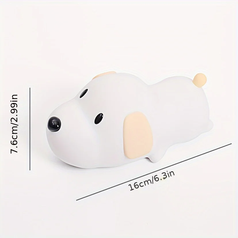 Puppy Dumb Dog LED Silicone Night Light USB Charging Unlimited Dimming Timer Atmosphere Bedhead Patting Light