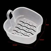 Boîte de bain pour prothèses dentaires, organisateur, boîte de rangement pour fausses dents, avec filet suspendu, conteneur de nettoyage des dents, boîtes pour dents artificielles 5