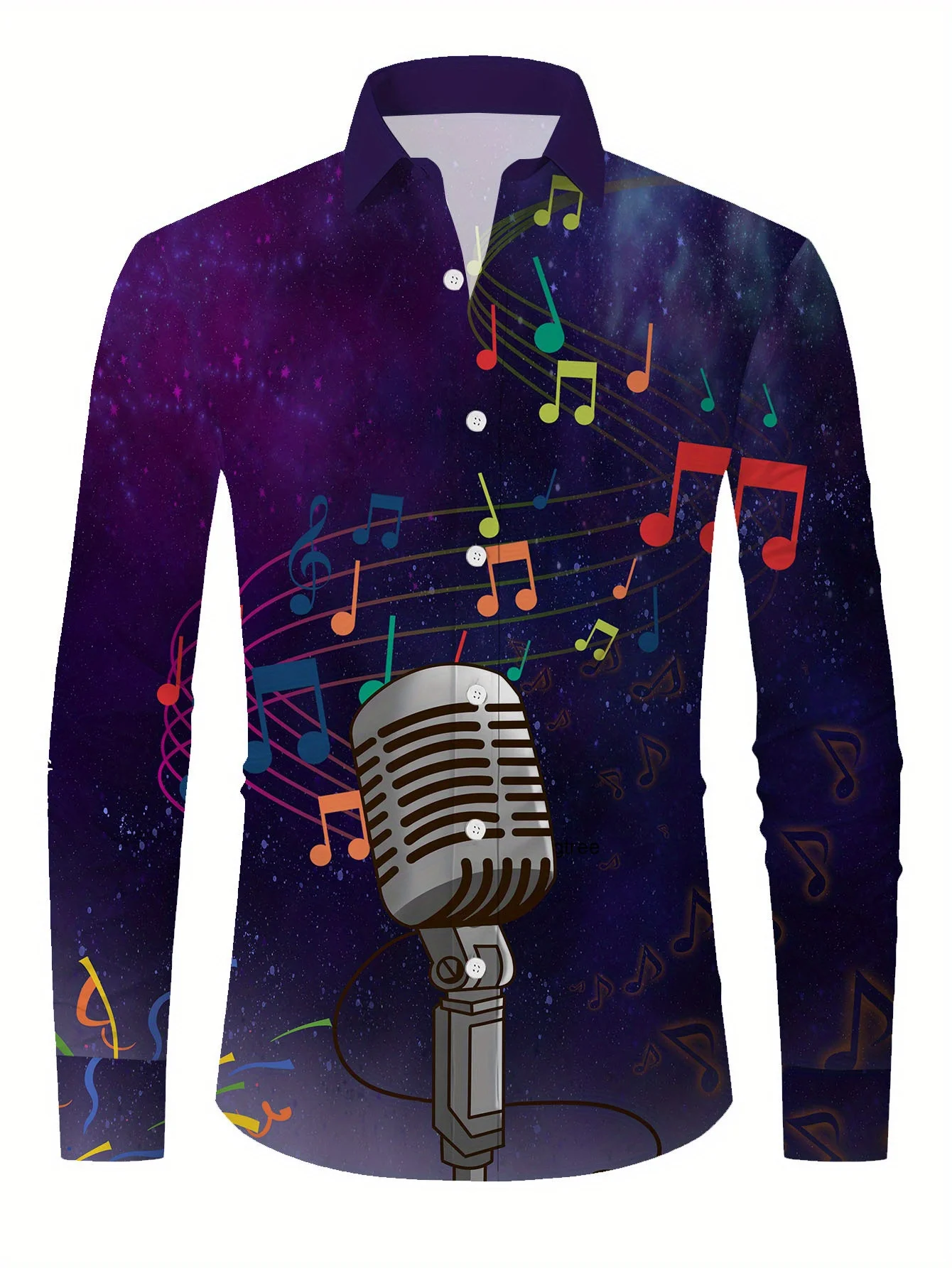 

Casual trendy and fashionable 2025 men's long-sleeved shirt music lovers Casual shirts