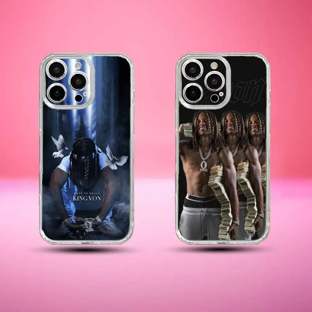 

Raper K-King Von Phone Case For iPhone17,16,15,14,13,12,11 Plus,Pro Max Soft Transparent Cover