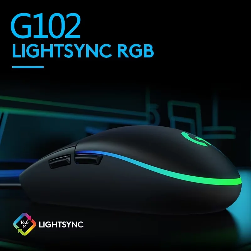 Ratón para Juegos Logitech (G) G102 RGB, Diseño Ligero, 200-8000DPI, Segunda Generación, Ergonómico, Ratón para Computadora