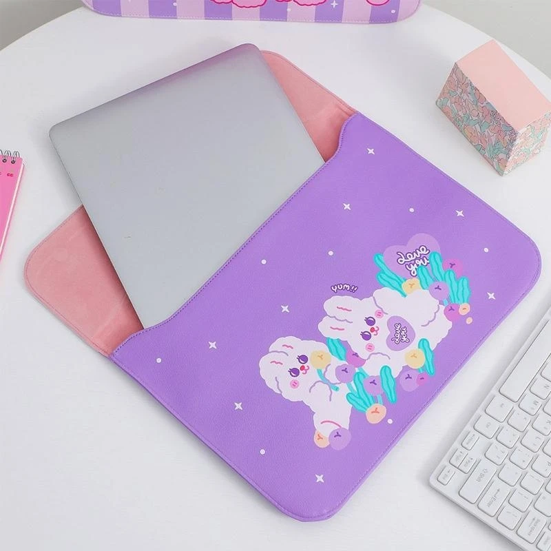 Phim hoạt hình Bunny 12.9 13 13.3 inch cho trường hợp túi lót dễ thương trong túi bảo vệ doanh nghiệp du lịch đa chức năng