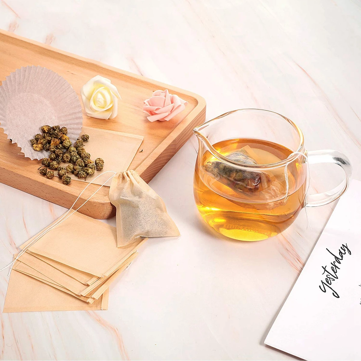 Disposable Unbleached Tea Filter Bags for Loose Tea Biodegradable Tea Bags Empty Wood Pulp Filter Paper Organic Tea Infuser Bag