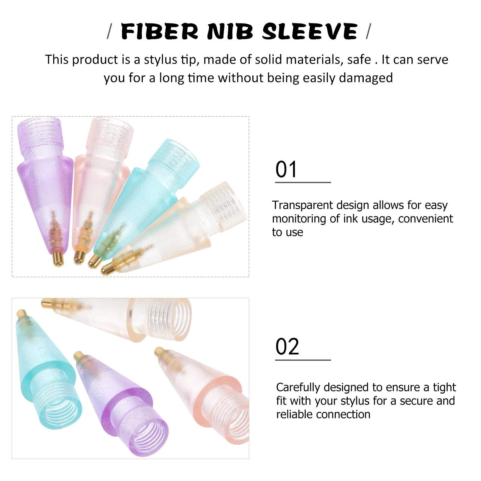 

4pcs Replacement Stylus Tip Transparent Design Precise Control Portable Metal Nib For Stylus Accessory Tablet Pc Parts Needle