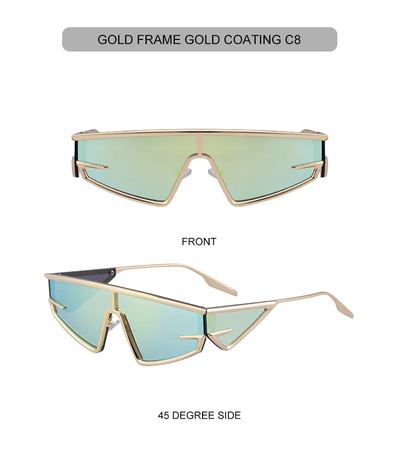 Y2K Punk Quadratische Schild Sonnenbrille Männer 2025, Luxus Marke Vintage Unregelmäßige Steampunk Winddicht Sonnenbrille für Frauen Shades UV400 – Detail 22