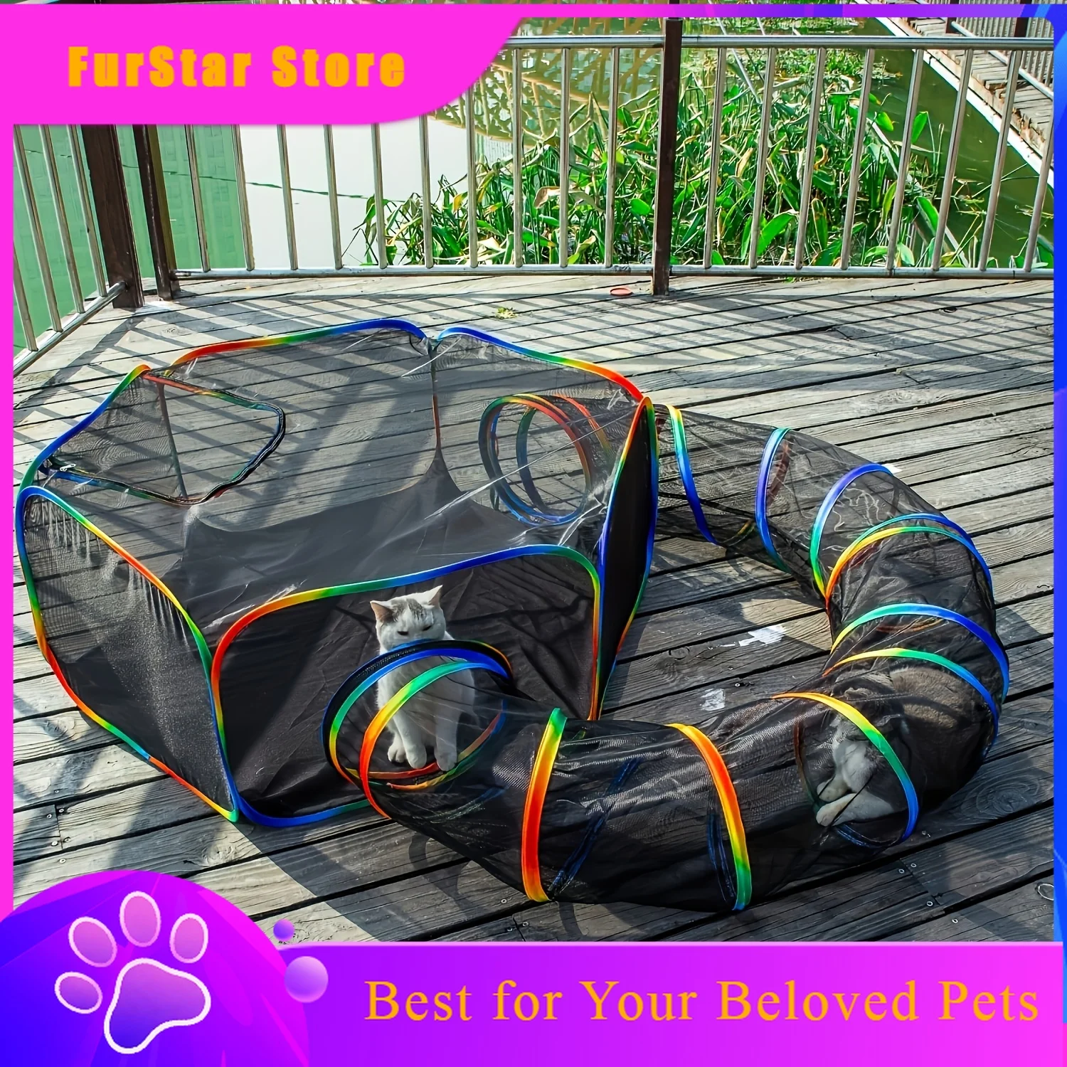 FurStarCat Enclosure Portable Tents And Round Tunnel Playpen Pet Supplies Tunnels Playground Indoor Cats Rabbit Guinea Pig Acces