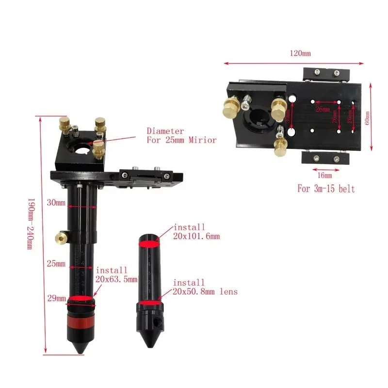 

Высококачественный весь комплект оборудования CO2, аксессуары, оптическая дорожка CO2 для DIY гравировально-режущего станка CO2