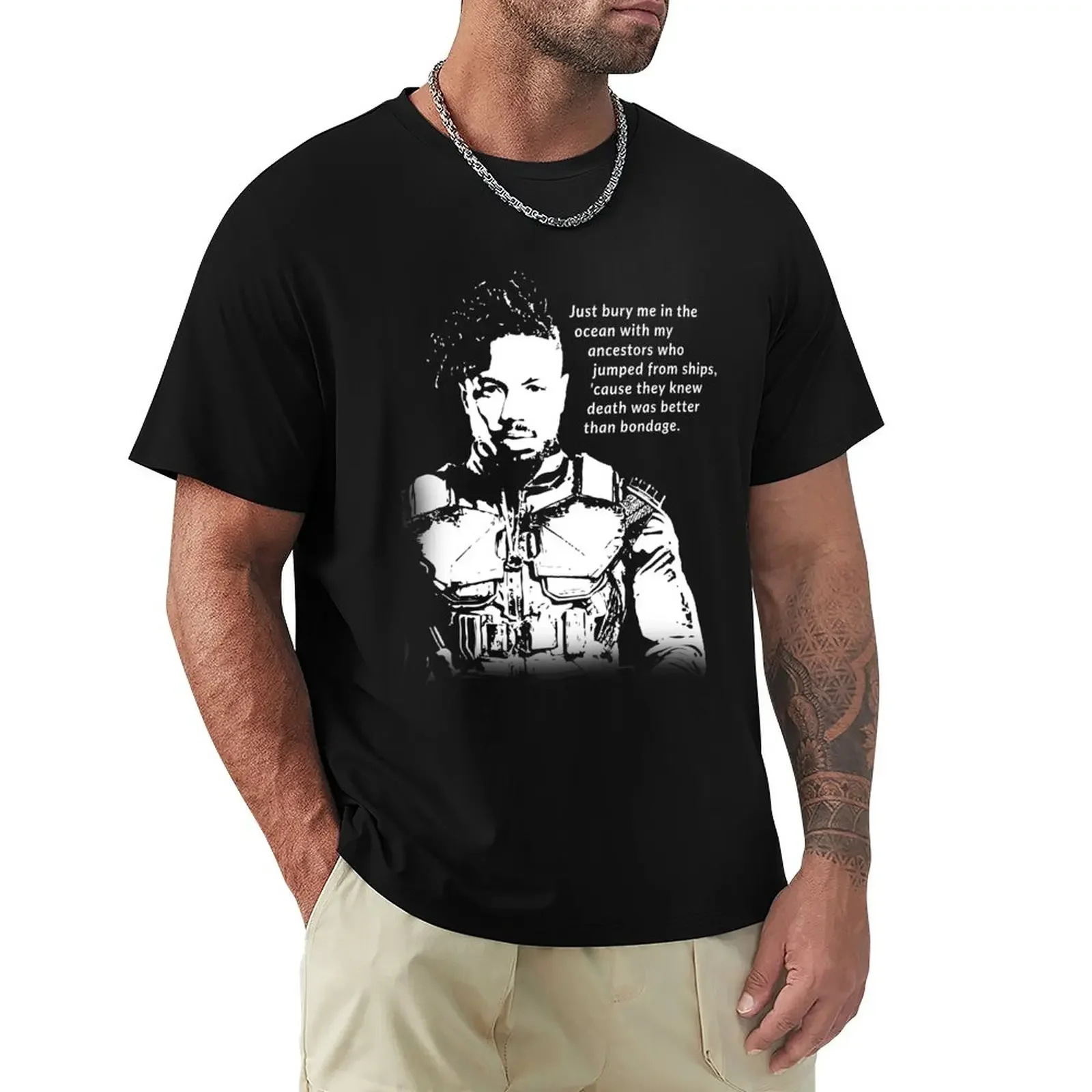 Erik Killmonger 'Bury Me' Memorable Famous Quote T-Shirt funnys customs design your own mens vintage t shirts