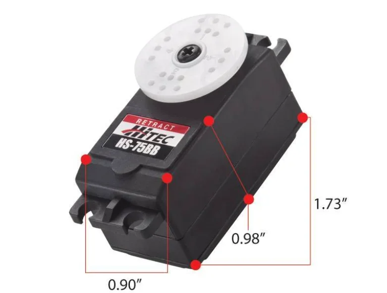 Hitec Hs-75BB Retract Servo (35G, 6.6Kg-Cm, 0.45Sec/60Deg) Retract Nylon Gear Analog Low Profile Servo