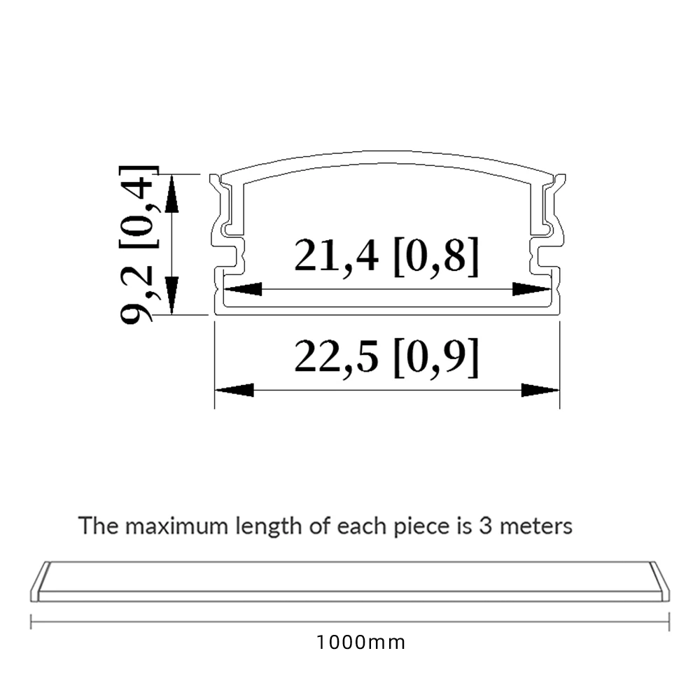 23*10mm 1m profil aluminiowy LED pasek świetlny z listwa profilowa z Aluminium LED i aluminiowym profil taśmy LED do konstrukcji wbudowanej