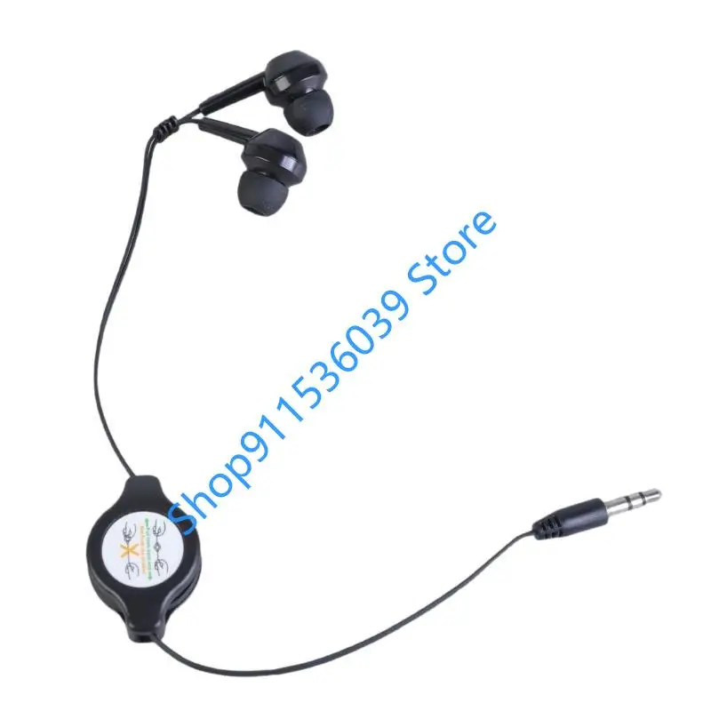 45BB 3.5mm In-Ear Earphone Cable Portable Retractable Cable Headset Extendable Wire Earphone Straight Insert for MP3 MP4