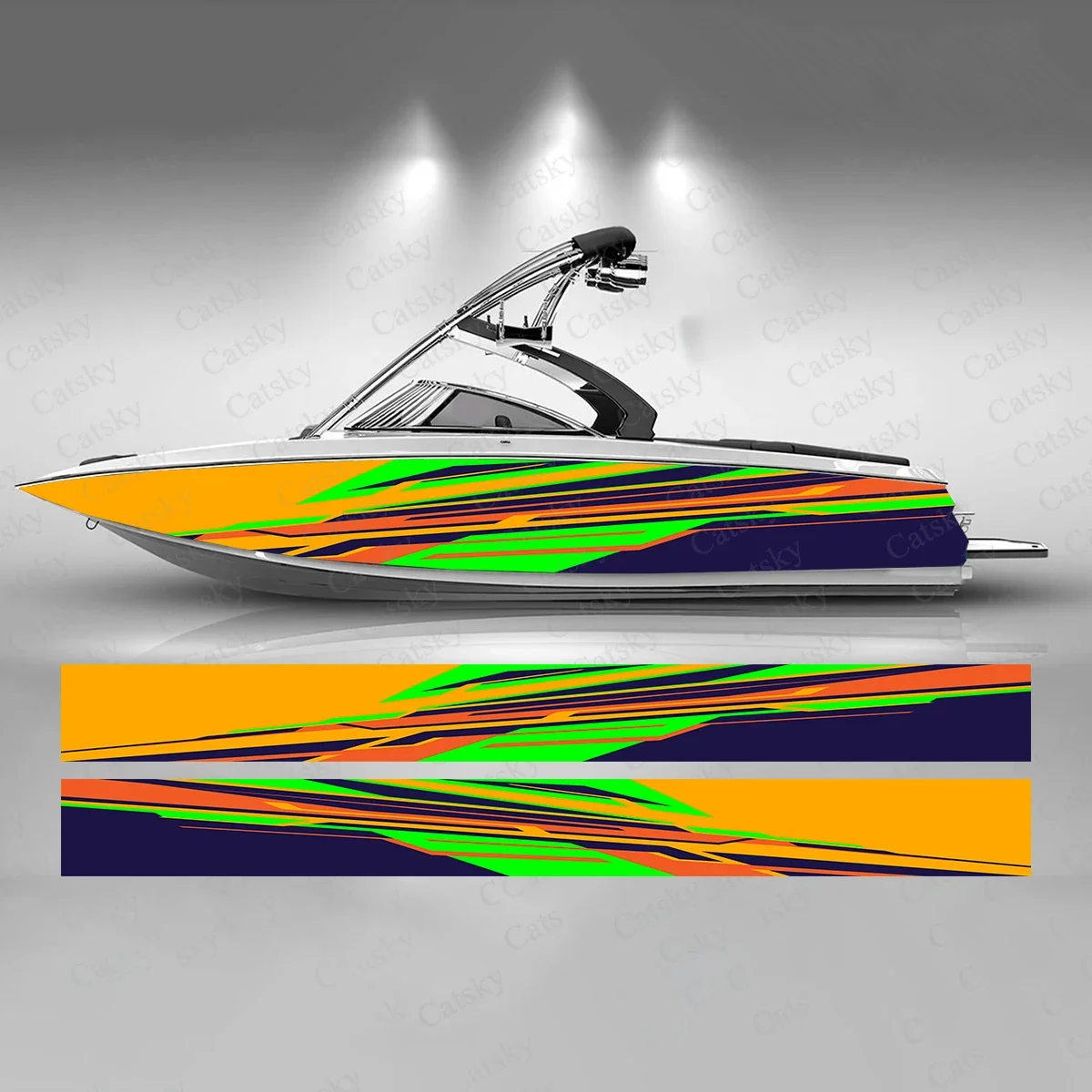 Abstract Triangle Fragments Art Boat Sticker Fashion Custom Fish Boat-Sticker Vinyl Waterproof Boat Wrap Graphic Boat Wrap Decal