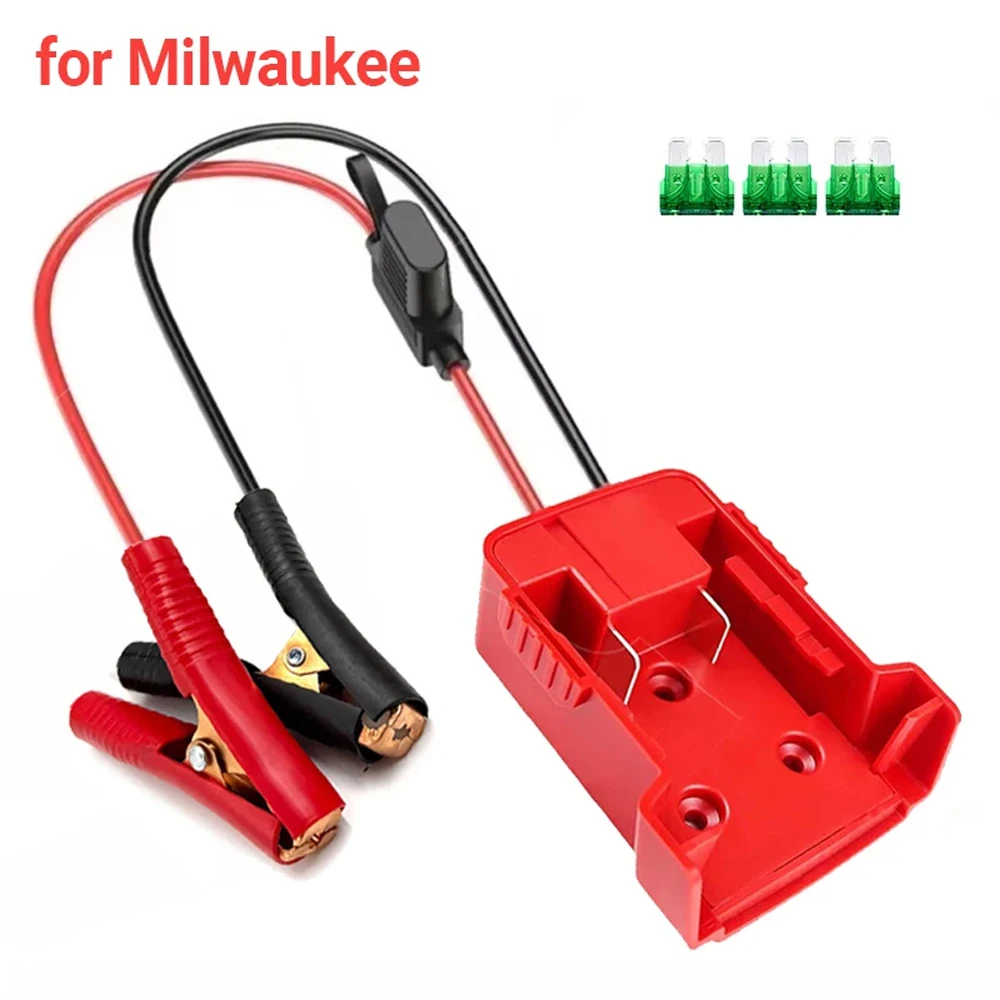 For Makita/Milwaukee/Dewalt 18V Battery Car Converter Charger Clip Auto Igniter Jump Starter Booster Cable Adapter Emergency image 2